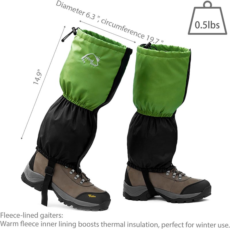 Wind Tour Winter Snow Gaiters for Hiking - Waterproof Ankle Covers for Snow Trekking, Skiing - Universal Fit Men Women - Image 2